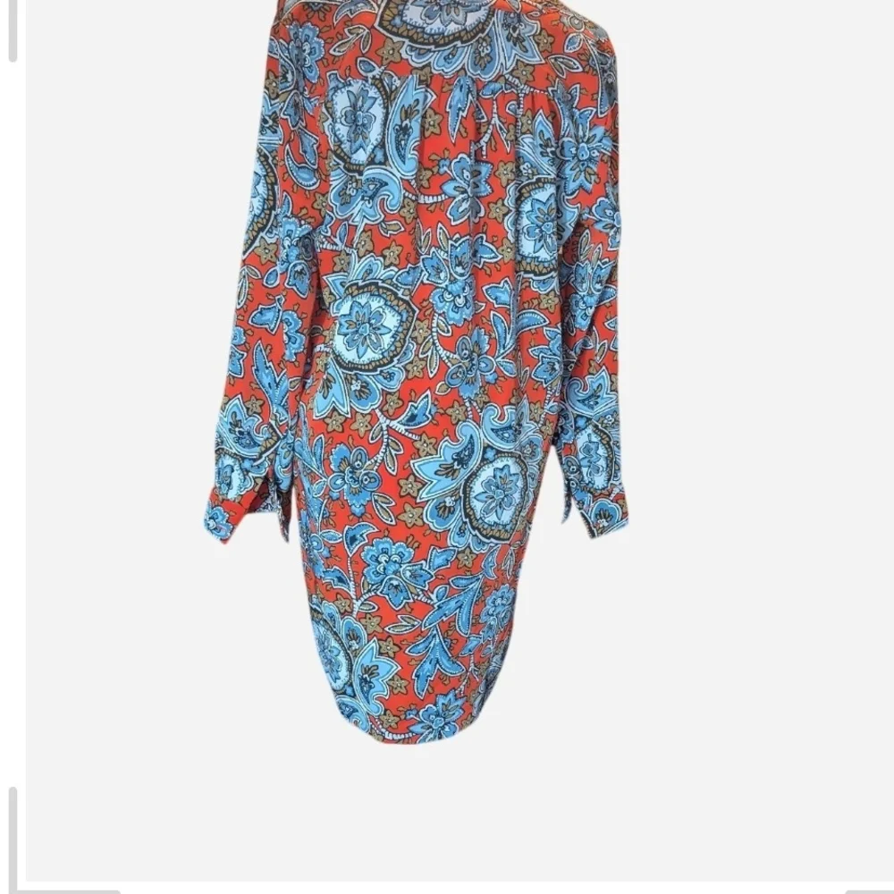 Pre-owned LOFT Red and Blue Patterned Dress - Picture 2 of 9